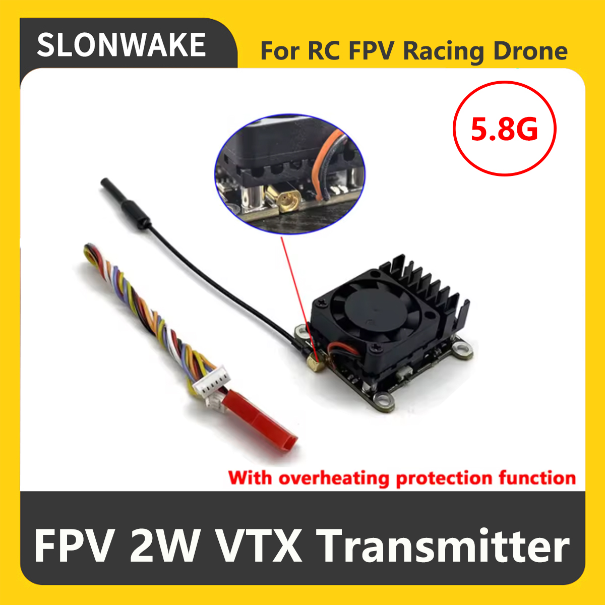 SLONWAKE 5.8G 2000mW FPV VTX T - đánh giá và giá Fpv Drone Camera