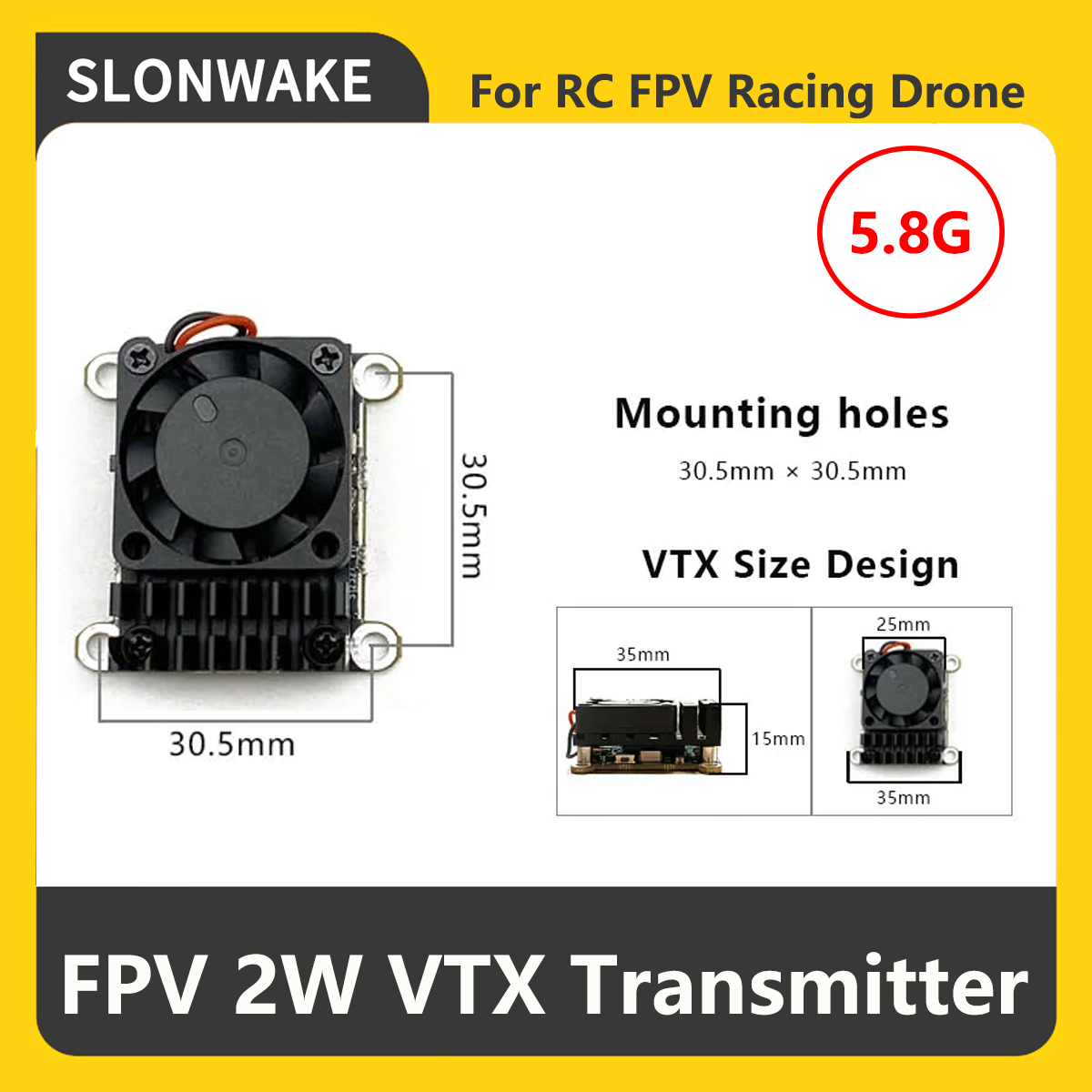 SLONWAKE 5.8G 2000mW FPV VTX T - đánh giá và giá Fpv Drone Camera